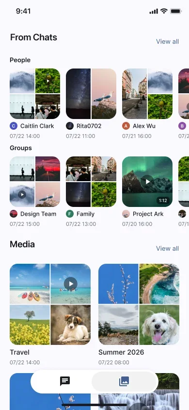 ArkMedia: family media from chats, your photo library and shared albums